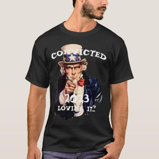 トランプ有罪 2023 アンクルサム Tシャツ (正面)