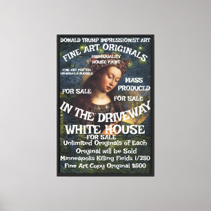 トランプ殺害アート レネ ニコール 良品販売中 WH キャンバスプリント