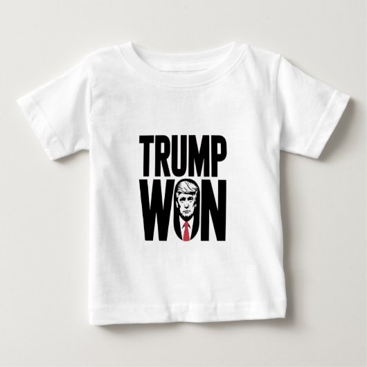 トランプ氏がトランプ大統領の大統領演説を勝ち取った ベビーTシャツ (正面)