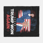 トランプ氏が再び大統領47米国ヴィンテージ フリースブランケット (正面(横))