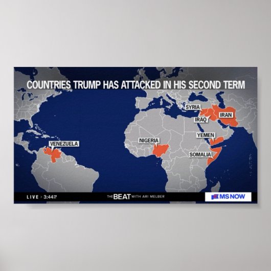 トランプ氏が攻撃した国々 彼の2期目のポスター ポスター (正面)
