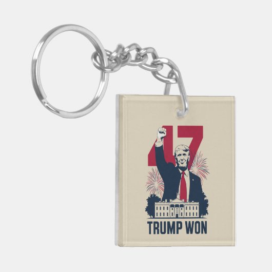 トランプ氏が2024年に再選した大統領選挙47位 キーホルダー (正面左)