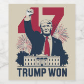 トランプ氏が2024年に再選した大統領選挙47位 ワインラベル (シングルラベル)