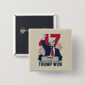 トランプ氏が2024年に再選した大統領選挙47位 缶バッジ (正面&裏面)