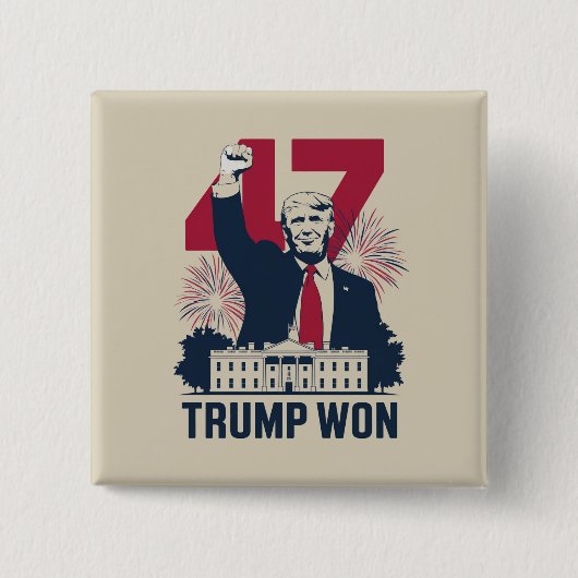 トランプ氏が2024年に再選した大統領選挙47位 缶バッジ (正面)