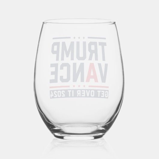 トランプ氏が2024年に当選し、大統領トランプ・ヴァンス ステムなしワイングラス (正面)