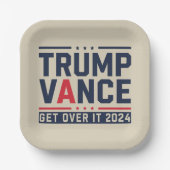 トランプ氏が2024年に当選し、大統領トランプ・ヴァンス ペーパープレート (正面)