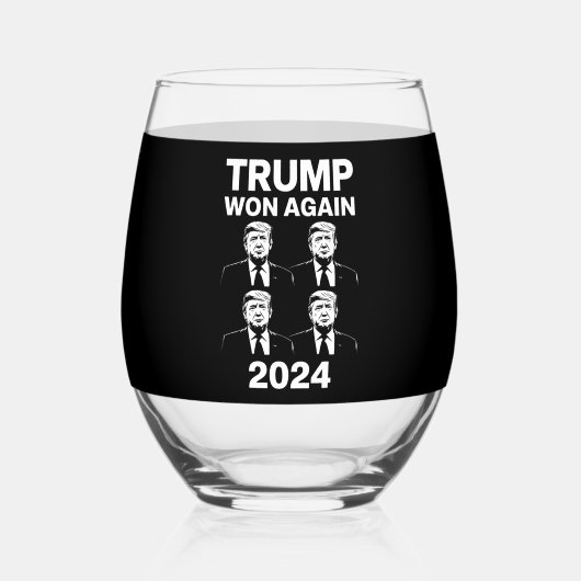 トランプ氏が2024年選挙就任式の日47に再び勝利 ステムなしワイングラス (裏面)