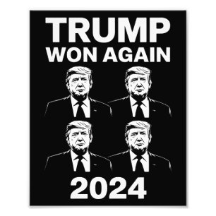 トランプ氏が2024年選挙就任式の日47に再び勝利 フォトプリント           