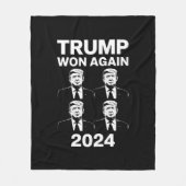 トランプ氏が2024年選挙就任式の日47に再び勝利 フリースブランケット (正面)