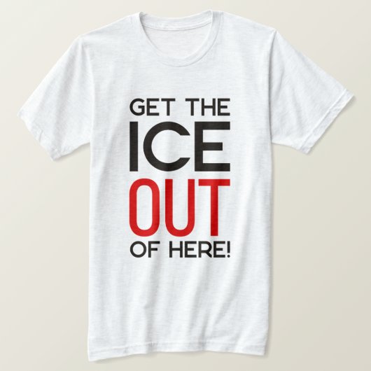 トランプ氏に反対するICE OUTデモ Tシャツ (デザイン正面)