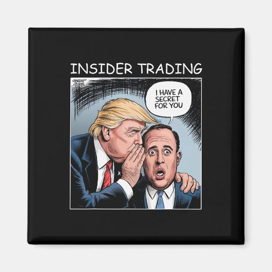 トランプ氏のインサイダー取引 - ジョークグッズ マグネット (正面)