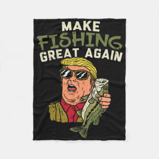 トランプ氏のコメ釣りグッズ アメリカンドリーム フリースブランケット