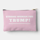 トランプ氏を支持する強い女性 ピンク アクセサリーポーチ (裏面)