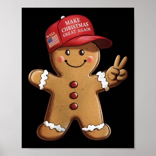 トランプ氏ジンジャーマン・クリスマスをグレートに ポスター (正面)