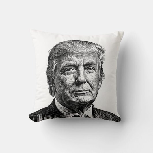 トランプ氏ハンサムな肖像柄のスロー枕 クッション (正面)