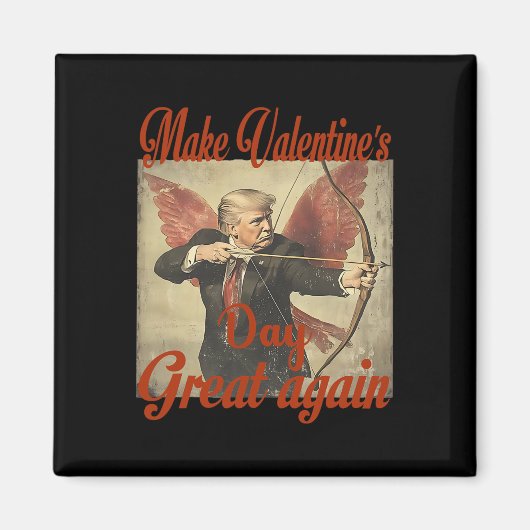 トランプ氏風刺バレンタイン Make Valentine's Day Great Again ルーズ マグネット (正面)
