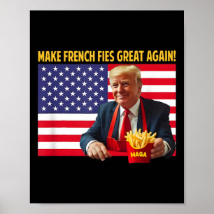 トランプ氏 おもしろい フライドポテトを再び偉大に トランプ氏 メガ 2025 ポスター