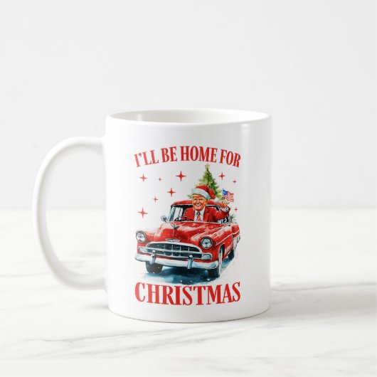 トランプ氏 クリスマスには帰ります 面白いTシャツ コーヒーマグカップ (左)