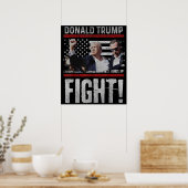 トランプ氏 2024年 大統領選ラリーで銃撃を生き延びる ポスター (キッチン)