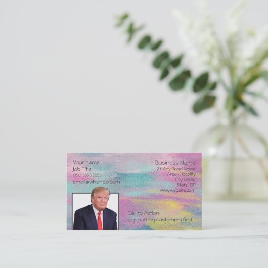 トランプ水色 名刺 (スタンド正面)