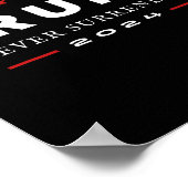 トランプ決して降伏しない2024マガ愛国者ティー ポスター (角)