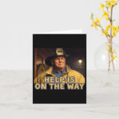 トランプ消防士救済火士が8月に向かっている カード (黄色い花)