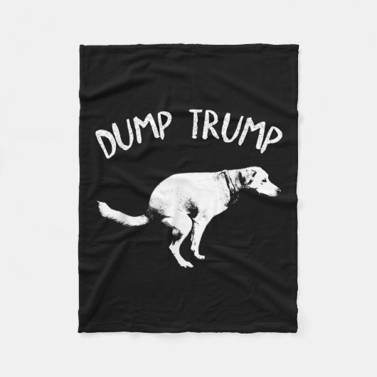 トランプ犬の糞を捨てる フリースブランケット (正面)