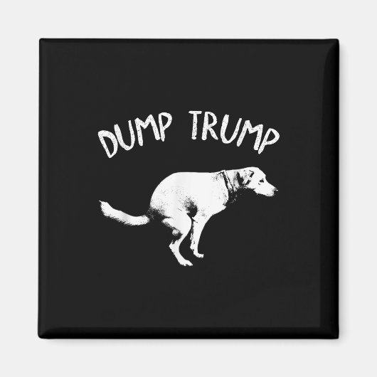 トランプ犬の糞を捨てる マグネット (正面)