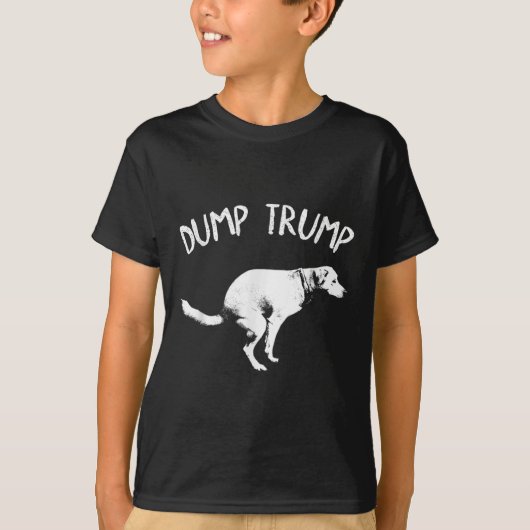 トランプ犬の糞を捨てる Tシャツ (正面)