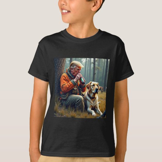 トランプ狩り鹿おもしろいビール狩り Tシャツ (正面)