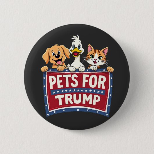 トランプ猫のためのペットMaga犬の選択 缶バッジ (正面)