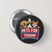 トランプ猫のためのペットMaga犬の選択 缶バッジ (正面&裏面)