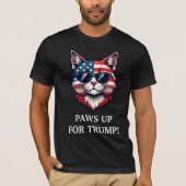 トランプ猫の大統領の愛国心を訴える Tシャツ (正面)
