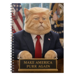 トランプ猫の肖像画 - アメリカを再びニャンとさせよう ノートブック