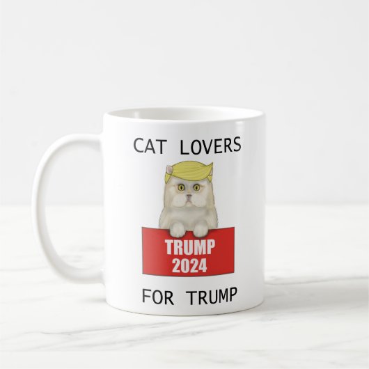 トランプ猫好き コーヒーマグカップ (左)