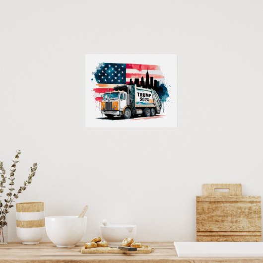 トランプ用ごみ収集車 ポスター (キッチン)