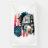 トランプ用ごみ収集車 横断幕 (縦)