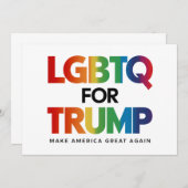 トランプ用LGBTQゲイレズビアン2024 招待状 (正面/裏面)