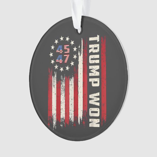 トランプ発足式アメリカ国旗を獲得 オーナメント (正面)