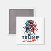 トランプ知性があるガールメガのための強い女性 マグネット (正面/裏面)