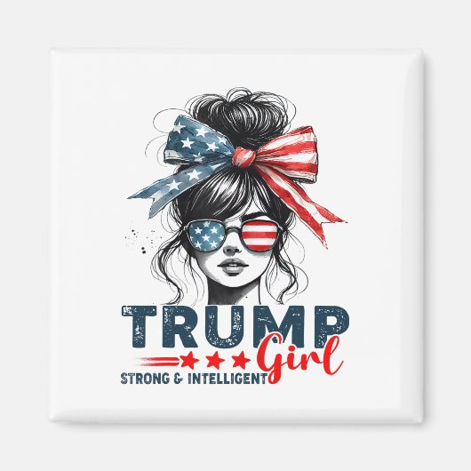 トランプ知性があるガールメガのための強い女性 マグネット (正面)