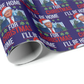 トランプ私はクリスマスの醜い青のために家に帰る ラッピングペーパー (ロールコーナー)