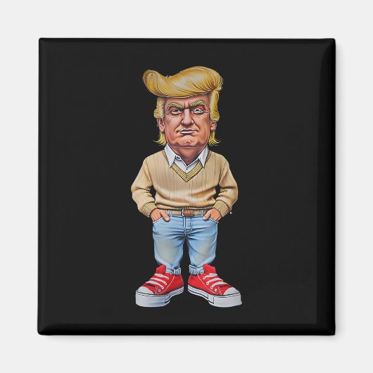 トランプ私は単に2024おもしろい年の冷たい男Mだ マグネット (正面)