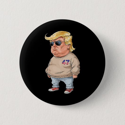 トランプ私は2024年の冷えおもしろいたミーム 缶バッジ (正面)