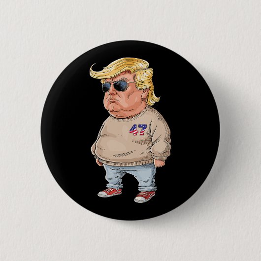 トランプ私は2024年の冷えおもしろいたミーム 缶バッジ (正面)