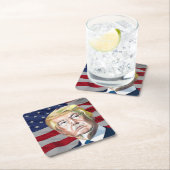 トランプ第45代米国大統領 – 贈り物 スクエアペーパーコースター (インサイチュ)