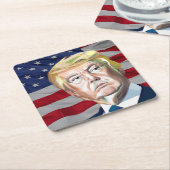 トランプ第45代米国大統領 – 贈り物 スクエアペーパーコースター (アングル)