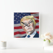 トランプ第45代米国大統領 – 贈り物 スクエア壁時計 (ホーム)