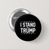 トランプ米国国旗アメリカのトランプの支持者と共に立つ 缶バッジ (正面&裏面)